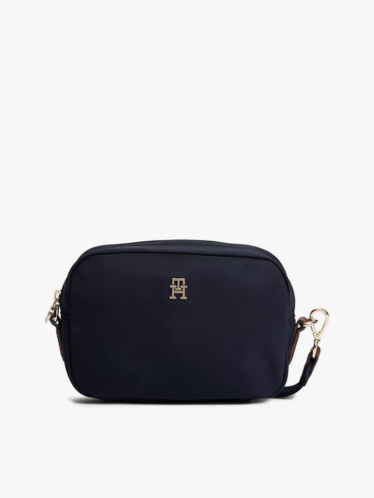 Tommy Hilfiger Tommy Hilfiger Kadın Ayarlanabilir Omuz Askılı TH Monogram Logolu Lacivert Omuz Çantası AW0AW17704-DW6