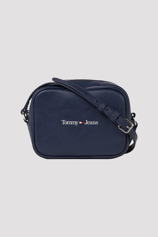 TOMMY HILFIGER Tommy Hilfiger Kadın Deri Marka Logolu Fermuarlı Günlük Kullanım Mavi Omuz Çantası AW0AW15029-C87