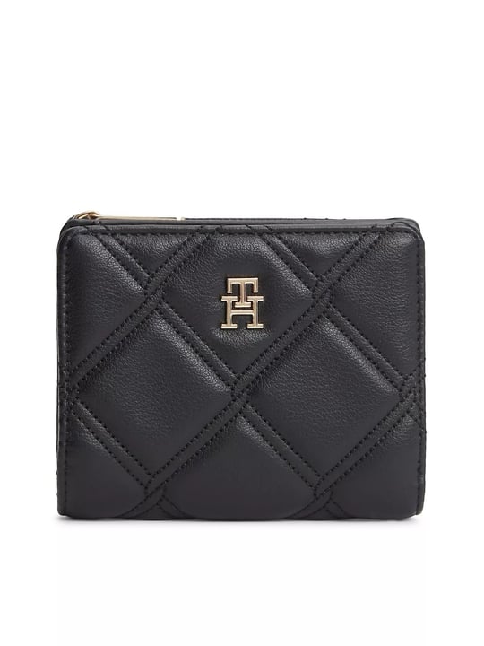 Tommy Hilfiger Tommy Hilfiger Kadın Metalik TH Logolu Dikiş Detaylı Banknot Bölmeli Suni Deri Siyah Cüzdan AW0AW18701-BDS