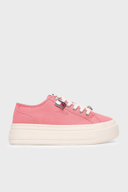 Tommy Hilfiger Tommy Hilfiger Kadın Platform Tabanlı TH Bayrak Logo Etiketli Pembe Sneaker EN0EN02959-TI5