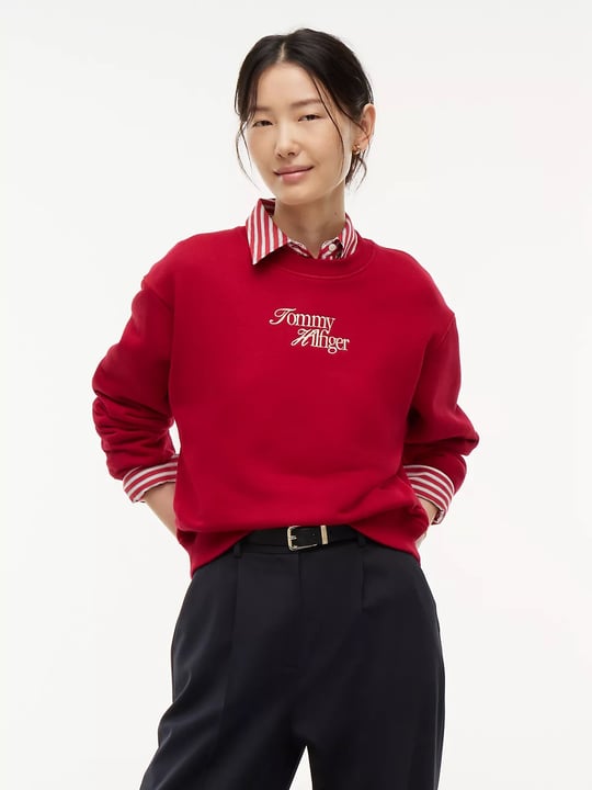 Tommy Hilfiger Tommy Hilfiger Kadın Regular Fit Bisiklet Yaka Uzun Kollu Kırmızı Sweatshirt WW0WW51598-XKC