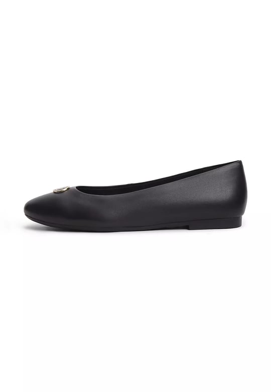 Tommy Hilfiger Tommy Hilfiger Kadın Yuvarlak Burunlu Deri Siyah Espadril FW0FW09374-BDS
