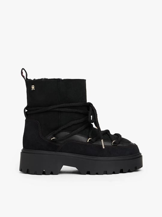 Tommy Hilfiger Tommy Hilfiger Kadın Yumuşak Dolgulu İç Kısım Süet Dış Yüzey Yüksek Tabanlı Kar Siyah Bot & Bootie FW0FW08996-BDS