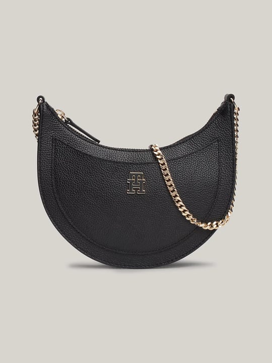 Tommy Hilfiger Tommy Hilfiger Kadın Zincirli Logo Detaylı Siyah Omuz Çantası AW0AW17060-BDS