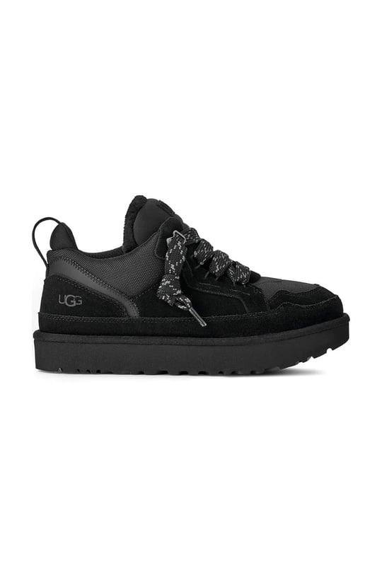 UGG UGG Erkek Süet Detaylı Rahat EVA Tabanlı Deri Siyah Sneaker 1170750-BLACK