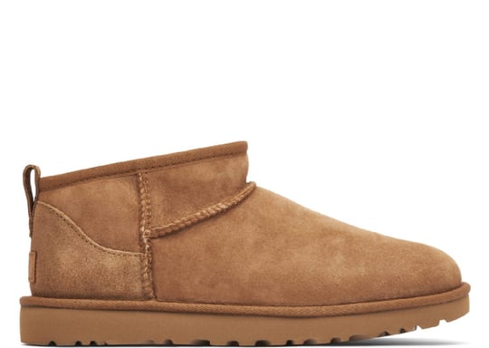 UGG UGG Kadın Deri Logolu Düz Tabanlı Günlük Kullanım Taba Bot & Bootie 1116109-CHESTNUT