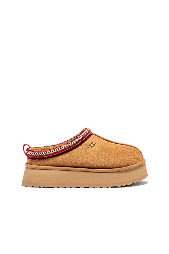 UGG UGG Kadın Platform Taban Süet Detaylı Rahat Astarlı Taba Terlik 1174471-CHESTNUT