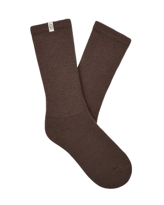UGG UGG Kadın Uzun Boy Yumuşak Esnek Pamuklu Kumaş Düz Koyu Kahve Çorap 1145335-BURNTCEDAR