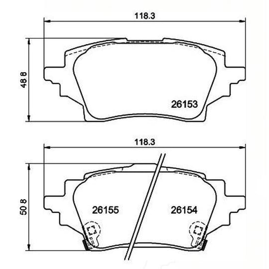 FREN BALATASI ARKA  ELEKTRONIK EL FRENI -(TOYOTA   COROLLA 2019/ 1.6 VVTI / TOYOTA   COROLLA 2019/ 1.8 HYBRID )