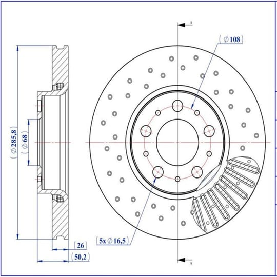 FREN DISK ON HAVA KANALLI 285,5-5 ( VOLVO: S60 S80 V70 XC70 99 - 09 )PERFORMANS