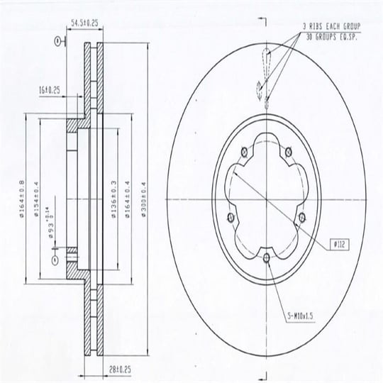 FREN DISKI ON (A.ÇEKER) 300MM (FORD: TRANSIT V347 2.4 TDCİ 06-14)
