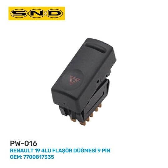 4LÜ FLAŞÖR DÜĞMESİ 9 PİN RENAULT 19 OEM: 7700817335