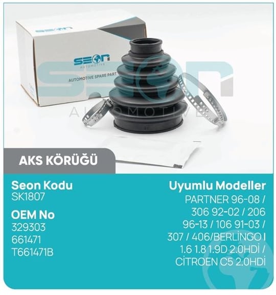 AKS KÖRÜĞÜ DIŞ PARTNER 96-08 306 92-02 206 96-13 1 06 91-03 307 406 BERLİNGO I 1.6 1.8 1.9D 2.0HDİ CİTROEN C5 2.0HDİ FIAT SCUDO FORD C-MAX II FORD FOCUS III 1.5 1.6TDCI