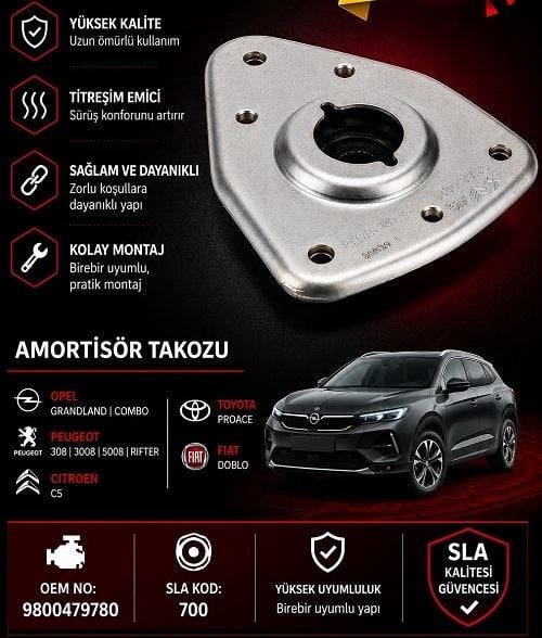 AMORTİSÖR TAKOZU FİAT DOBLO OPEL COMBO PEUGEOT 308 3008 5008 RİFTER CİTROEN C5 TOYOTA PROACE