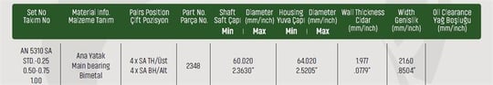 ANA YATAK STD HYUNDAIKIA TUCSON, SANTA FE, SONATA 2.0 CRDISPORTAGE, CARENS 2.0 CRDID4EA