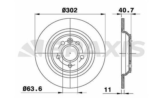 ARKA FREN AYNASI VOLVO  S60 II10> S80 II 06> V60 II 13> V70 II 06> XC70 06> DÜZ 302mm