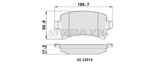 ARKA FREN BALATASI A3 TUM MODELLER 05 / 03> A4 PASSAT 1.6FSI / 1.9TDI / 2.0TDI 95>16