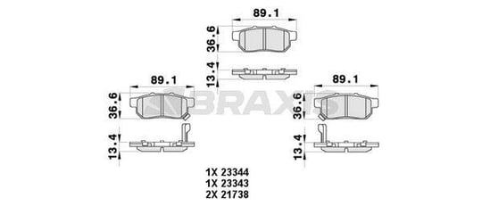 ARKA FREN BALATASI (DISK ICIN) HONDA CIVIC 1996-2000 JAZZ CITY 2002-2010 CRX 92-98