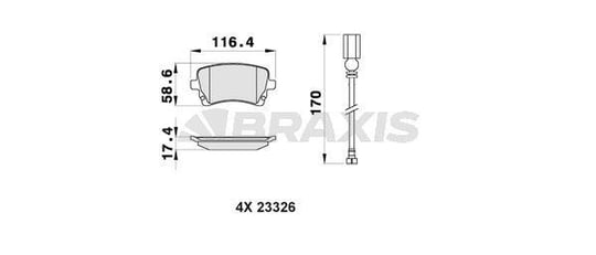 ARKA FREN BALATASI (FISLI) TRANSPORTER T5 / T6 1.9 / 2.0 / 2.5TDI 03>16