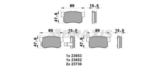 ARKA FREN BALATASI HONDA CIVIC 2001-> CRV 2001-2007 / ACCORD 1998-2008 / FRV 04->