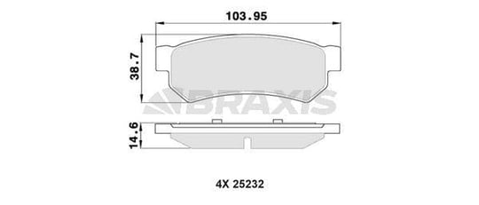 ARKA FREN BALATASI LACETTI 1.4 16V 1.6 1.8 (05 / 2003=> NUBIRA SEDAN;KOMBI 1.4 1.6 1.8 (01 / 2005=>