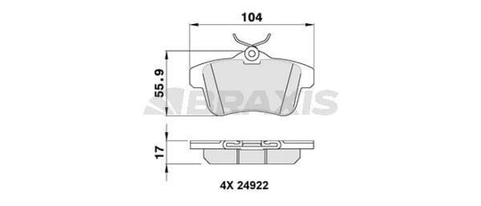ARKA FREN BALATASI P308 RCZ C4 II DS4 P3008 P5008 P508 1.6GTI / 1.6HDI / 2.0HDI 07 / 10>