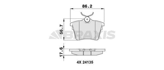 ARKA FREN BALATASI P407 04> C5 III 09> 1.6HDI 110 FAP 1.8 2.0 2.0 HDI 135 FAP 2.2 3.0