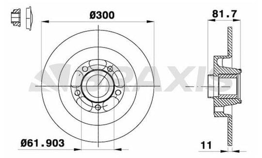 ARKA FREN DISK AYNASI LAGUNA III LATITUDE 1.5DCI / 1.6 / 2.0 (RULMANLI) / (300 / 11MM)