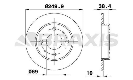 ARKA FREN DISK AYNASI MITSUBISHI COLT CZ3 1.1I / SMART FORFOUR 04>06 250×4