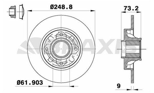 ARKA FREN DISK AYNASI P308 SW P308 COUPE C4 (B7) / (TEK TEKER ICIN) / (DIAM:249 EP 9) / (HAVA SOGUTMASIZ)
