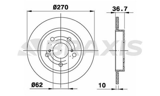 ARKA FREN DISKI (AYNASI) DUZ TOYOTA AURIS 1.4 D4D 2007-2011 COROLLA 1.4 D4D 2007-2011 (270X5)