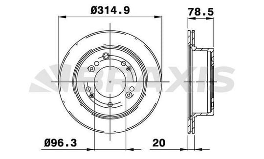 ARKA FREN DISKI AYNASI KIA SORENTO 2.5 CRDI 06-> 315MM Y-78.5MM