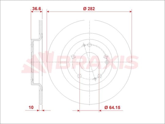 ARKA FREN DISKI HONDA CIVIC X 16> (282mm)