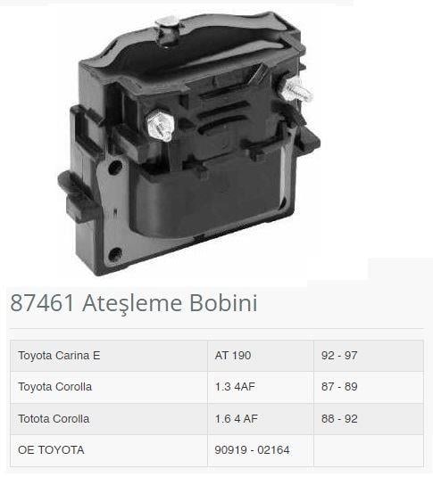 ATEŞLEME BOBİNİ TOYOTA COROLLA 1.6 4 AF 88-92