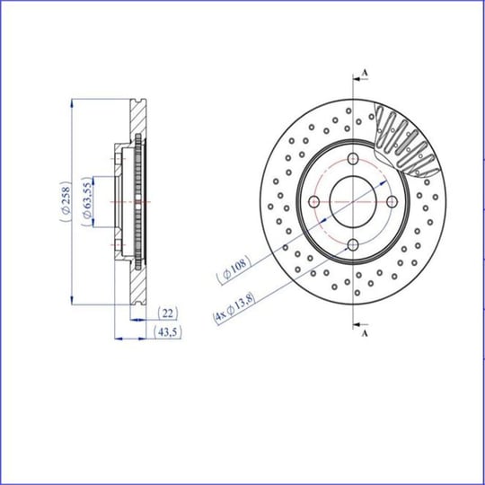 FREN DİSKİ ÖN (258MM)( FORD : FOCUS 98-02 - FİESTA 02- ) ( MAZDA 2 03- )PERFORMANS