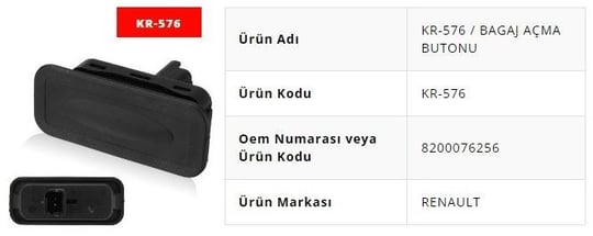 BAGAJ AÇMA BUTONU CLİO 4 FLUENCE