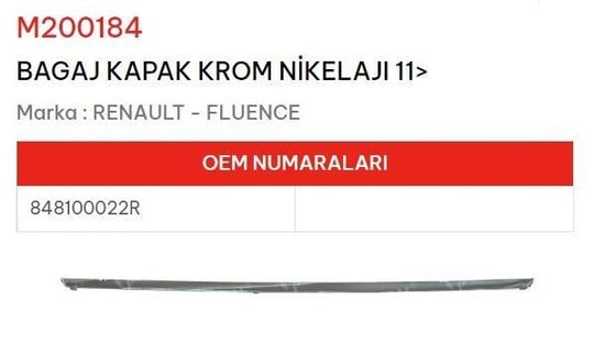 BAGAJ KAPAK KROM NİKELAJI 11> FLUENCE