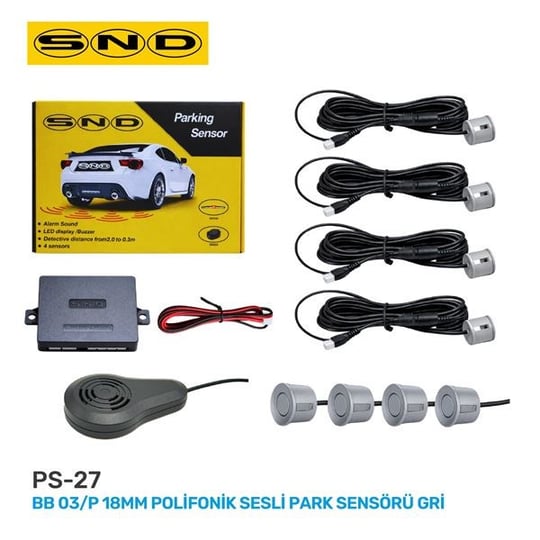 BB 03 P 18MM POLİFONİK SESLİ PARK SENSÖRÜ GRİ