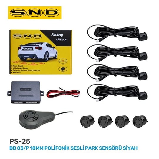 BB 03 P 18MM POLİFONİK SESLİ PARK SENSÖRÜ SİYAH