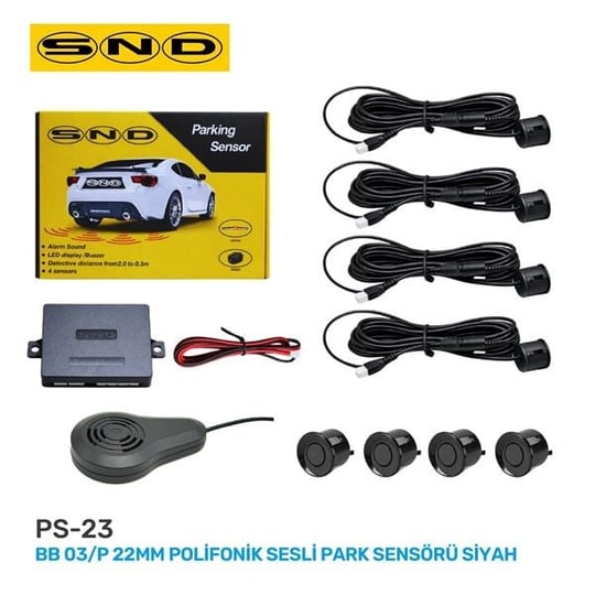BB 03 P 22MM POLİFONİK SESLİ PARK SENSÖRÜ SİYAH