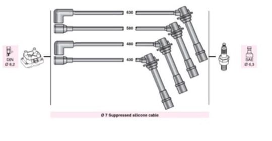 BUJI KABLOSU 626 IV 1.8İ 2.0İ HB 16V DOHC FS (AMZ626)