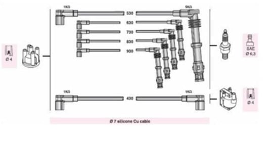 BUJI KABLOSU AUDI 80 90 2.0 2.3 NM 7A COUP (AAU280)