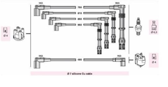 BUJI KABLOSU AUDI 80 90 COUPE 2.0E 2.0 AVANT.QUA (AAU281)