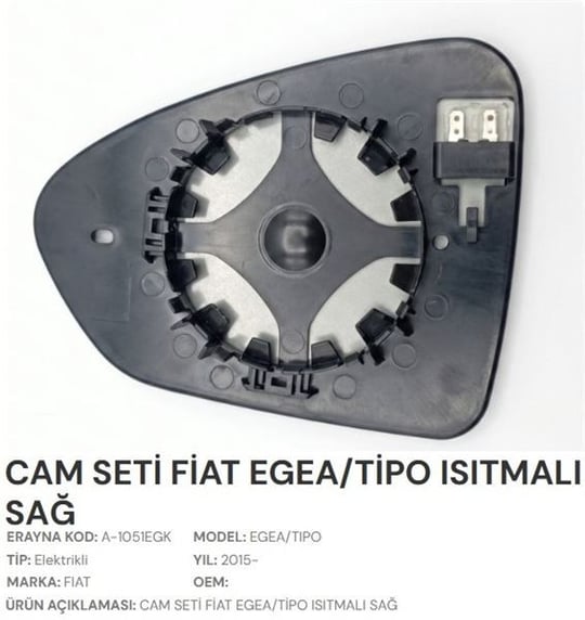 CAM SETİ FİAT EGEA/TİPO ISITMALI SAĞ
