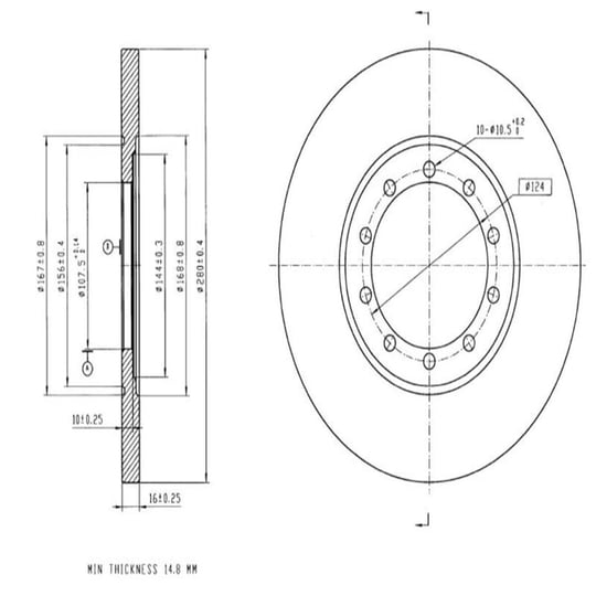 FREN DİSKİ ARKA (280MM) A.ÇEKER ( FORD : TRANSİT V347 2.4 TDCİ 06- )