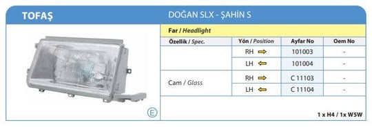 FAR KOMPLE SAĞ DOĞAN SLX-ŞAHİN S