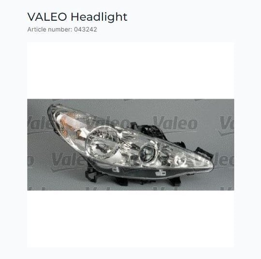 FAR+SİNYAL E+ SOL H7+H7+H1 FBL PEUGEOT 207 04/06>
