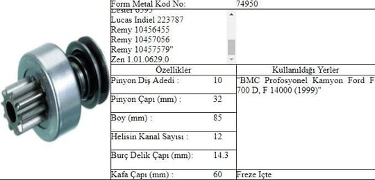 FM.74950 BMC PROFESYONLE DİŞLİ 10T
