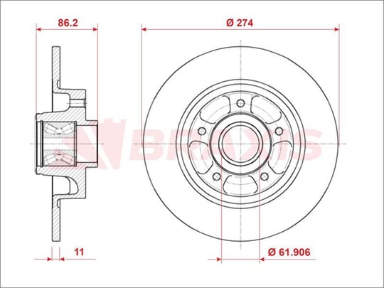 FREN AYNASI ARKA ABS SENSOR HALKASI ILE SCENIC III GRAND SCENIC JZ0 / 1 1,2 TCE / 1,4 / 1,5DCI / 1,6