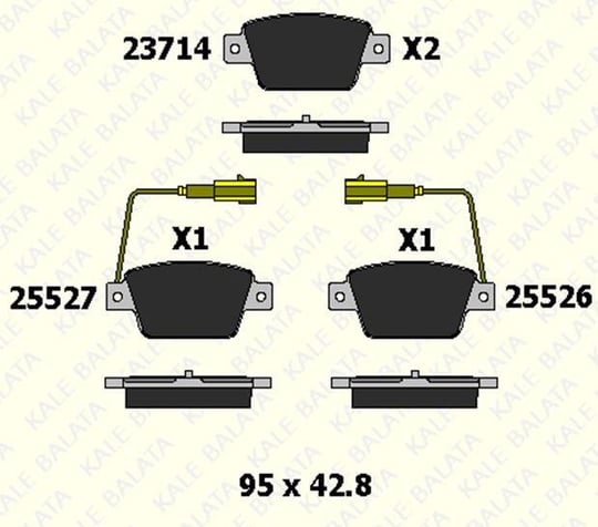 FREN BALATASI ARKA ALFA ROMEO MITO BRAVO II MULTIPLA STİLO STİLO MULTİ WAGON 23714 172 05 ANS KD13